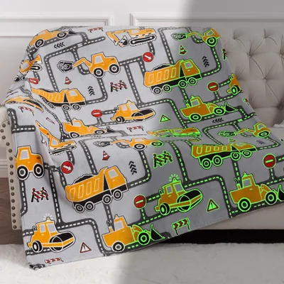 Construction Trucks Road Map Blanket for Little Engineers