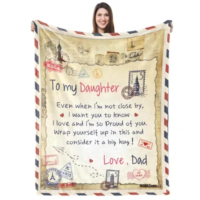 To My Daughter Letter from Dad Blanket: A Vintage Travel Message