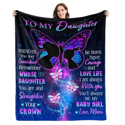 To My Daughter Butterfly Galaxy Blanket: A Cosmic Message of Love