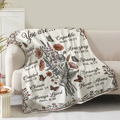 Inspirational Butterfly Flowers Quotes Blanket: You Are Verses