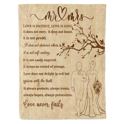 Mr and Mrs Love Blanket: A Wedding Quote Design