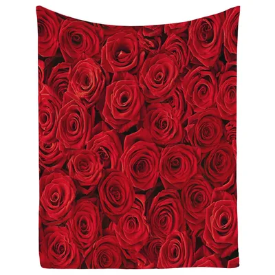 Red Roses Floral Close Blanket: Deep Red Rose Pattern