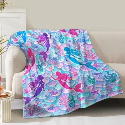 Mermaid Scales Underwater Pattern Blanket for Fantasy Lovers