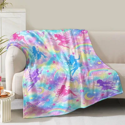Fairy Rainbow Butterfly Pattern Blanket