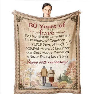 60 Years of Love Blanket Celebrating Six Decades of Marriage