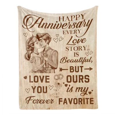 Happy Anniversary Our Love Blanket featuring a royal couple