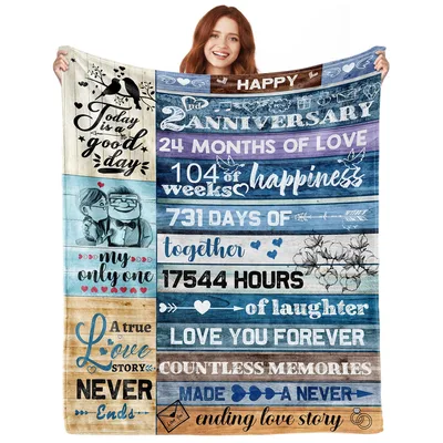 2 Year Anniversary Love Blanket Celebrating Two Years of Togetherness