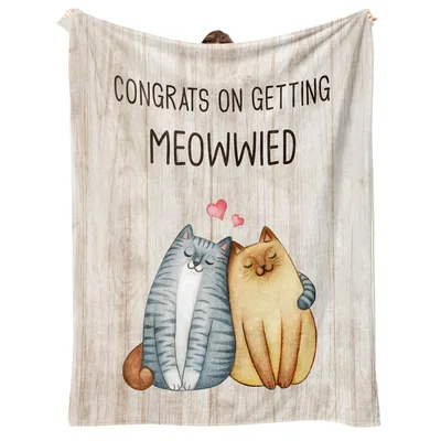 Congrats on Getting Meowwied Blanket: Feline Wedding Humor