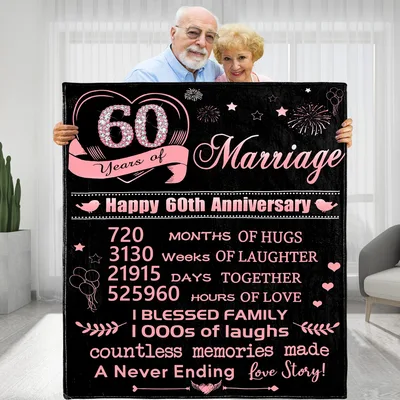 60 Years of Marriage Blanket: Celebrating Six Decades of Love