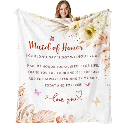 Maid of Honor Thank Blanket: A Floral Tribute to Your Bridesmaid