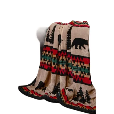 Bear Lodge Blanket for Cabin and Pine Country Lovers