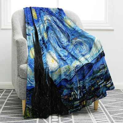 Van Gogh Blanket: Swirling Night Sky Throw