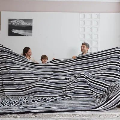 Gray Stripe Throw Blanket for Modern Home and Cozy Living