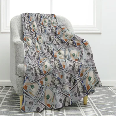 Hundred Dollar Bill Blanket for Financial Fantasy Lovers