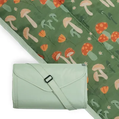 Picnic Blanket with a Mushroom Pattern for Outdoor Days