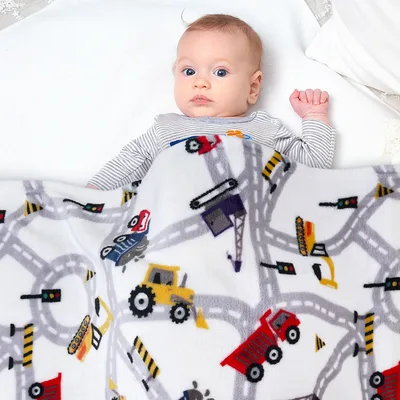 Road Map Blanket: Kids Construction Trucks Design for Play