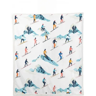 Skiing Pattern Blanket: Cozy Throw for Winter Sports Lovers