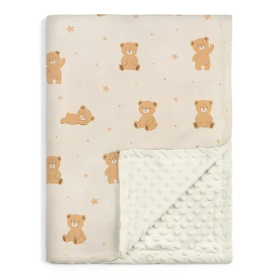Cute Bear Blanket: Teddy Pattern for Baby Nursery and Cozy Naps