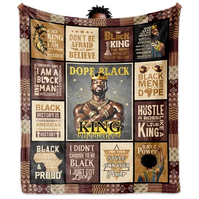 Black King Blanket: Dope Black King Art Throw