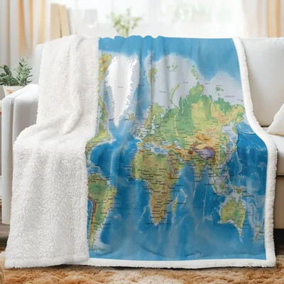 World Map Travel Blanket for Wanderers and Dreamers
