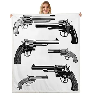 Revolver Pattern Blanket for Gun Lovers and Collectors