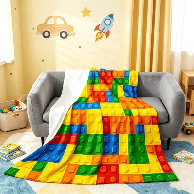 Building Blocks Blanket for Kids Who Love to Build