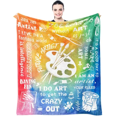 Art Teacher Blanket: Paint Palette Print for Artists