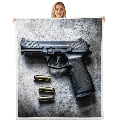 Handgun Bullets Pistol Blanket: Realistic Gun Art for Shooters