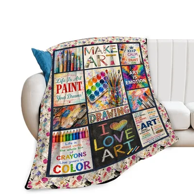 Art Lover Blanket: A Collage of Paint, Crayons and Color