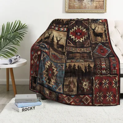 Lake Cabin Blanket for Rustic Living Room Lovers