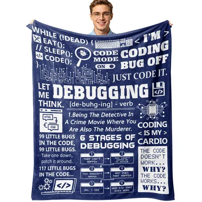 Software Developer Blanket: Debugging Humor Throw