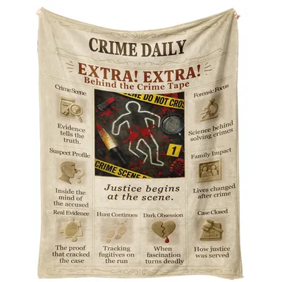 Crime Junkie Blanket: a crime daily front page throw