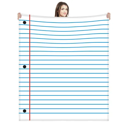Notebook Paper Blanket: Ruled Lines and Margin for Teachers