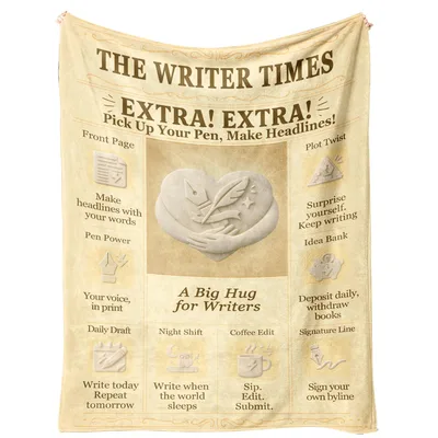 Writer Gift Blanket: A Newspaper-Style Ode to Authors
