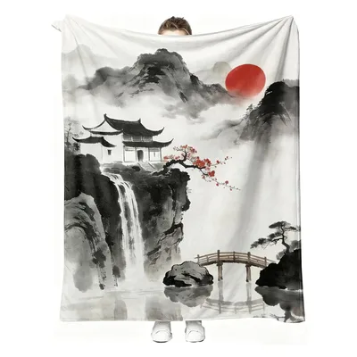 Japanese Landscape Blanket for Quiet Evenings at Home