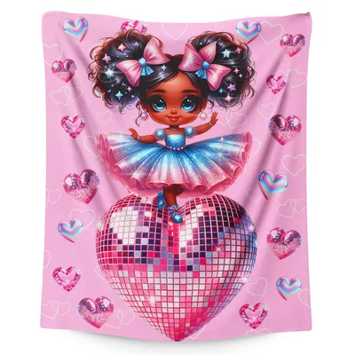 Disco Heart Blanket for Girls Who Love to Dance
