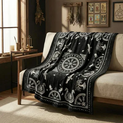 Viking Runes Pattern Blanket: Norse Symbols and Yggdrasil Design