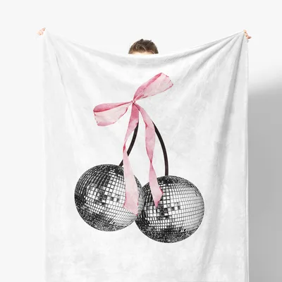 Disco Cherry Blanket: Mirror Balls and a Pink Bow
