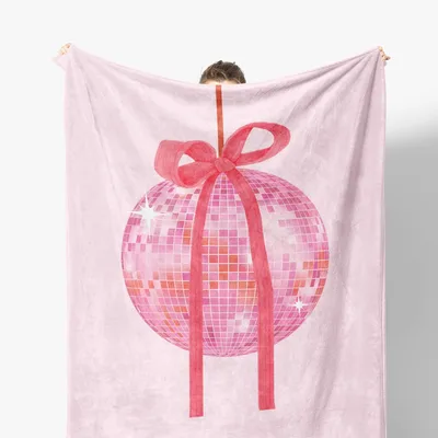 Disco Ball Bow Blanket for Pink Lovers and Party Hosts