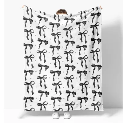 Black and White Bows Blanket