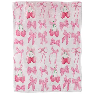 Pink Cherries and Bows Blanket
