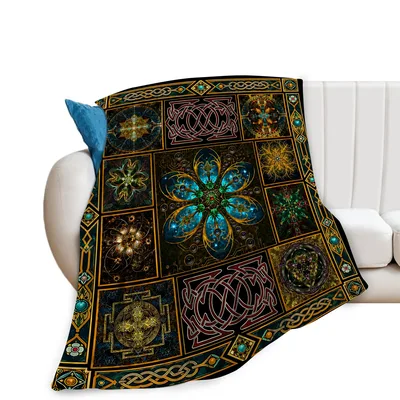Celtic Knot Mandala Pattern Blanket: Intricate Geometric Art Design