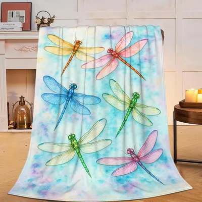 Pastel Dragonflies Pattern Blanket
