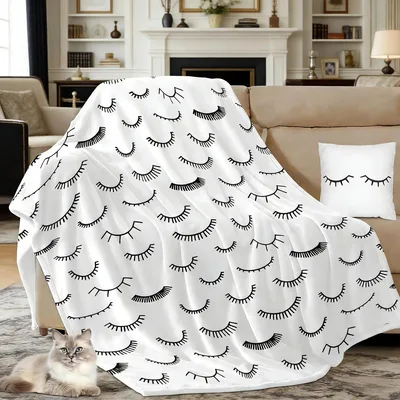 Black Eyelashes Pattern Blanket: A Modern Lash Artist Gift