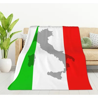 Italian Flag with Map Blanket: Italian Territory Design
