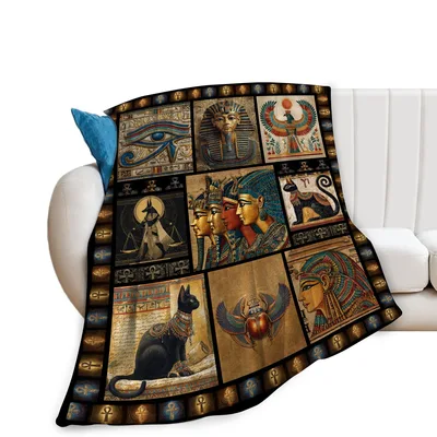 Ancient Egypt Culture Pattern Blanket: Pharaohs and Hieroglyphs