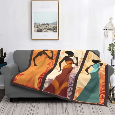 African American Women Silhouettes Blanket Celebrating Artistic Style