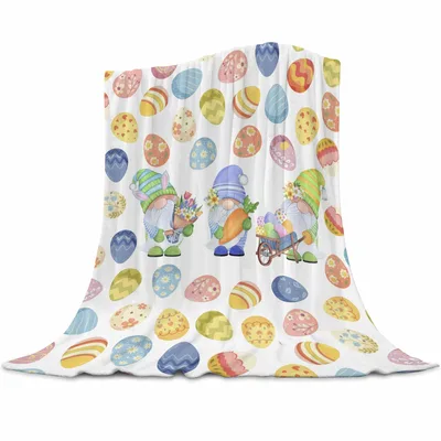 Easter Eggs Pattern Blanket: Gnomes and Decorated Eggs Design