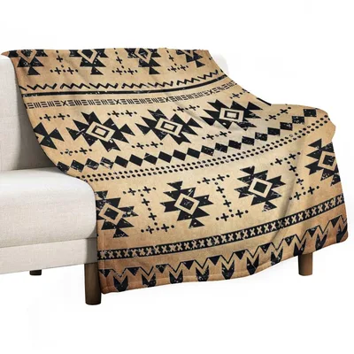 Tribal Aztec Geometric Pattern Blanket for Southwestern Style Lovers