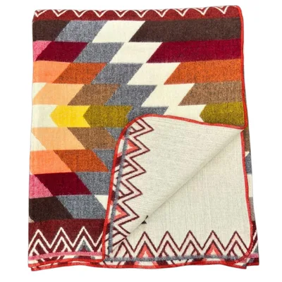 Southwestern Geometric Kilim Pattern Blanket: Rustic Zigzag Throw